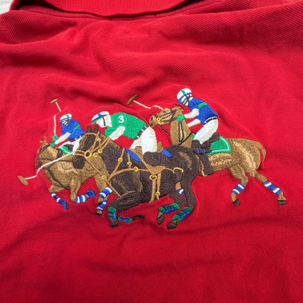 Polo Ralph Lauren Triple Pony Red International Polo Challenge Shirt Men 2XLT - Picture 9 of 9